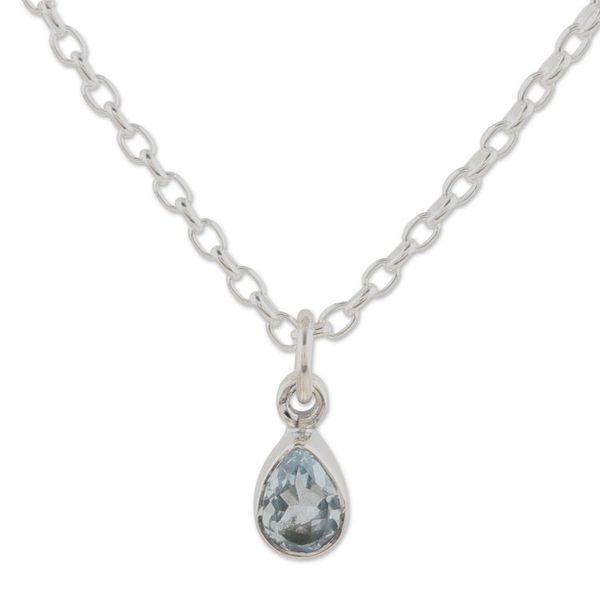 Alternate image for Necklace and Earring 925 Silver Jewelry Set with Blue Topaz Always Shine
