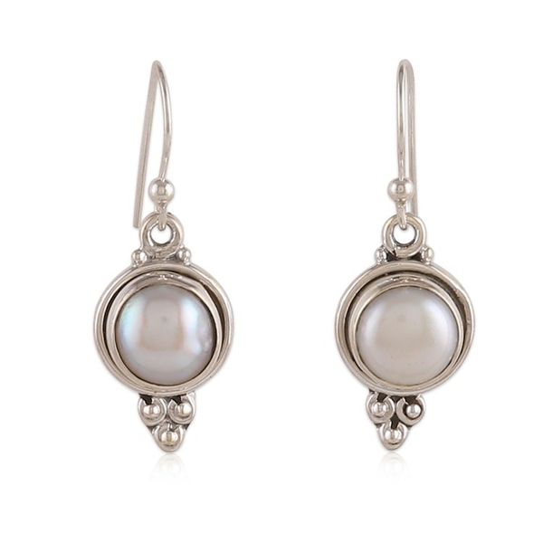 Alternate image for Classic Cultured Pearl and Sterling Silver Dangle Earrings Classic Ocean