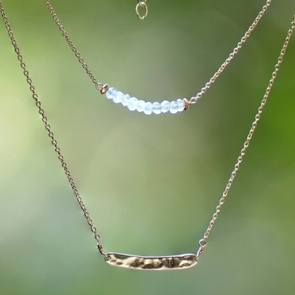 Alternate image for Double-Strand Necklace with Rainbow Moonstone Sparkle Gleam