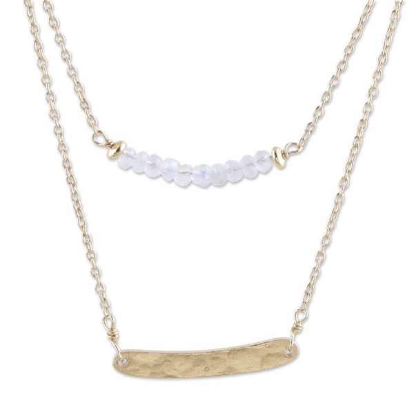 Alternate image for Double-Strand Necklace with Rainbow Moonstone Sparkle Gleam