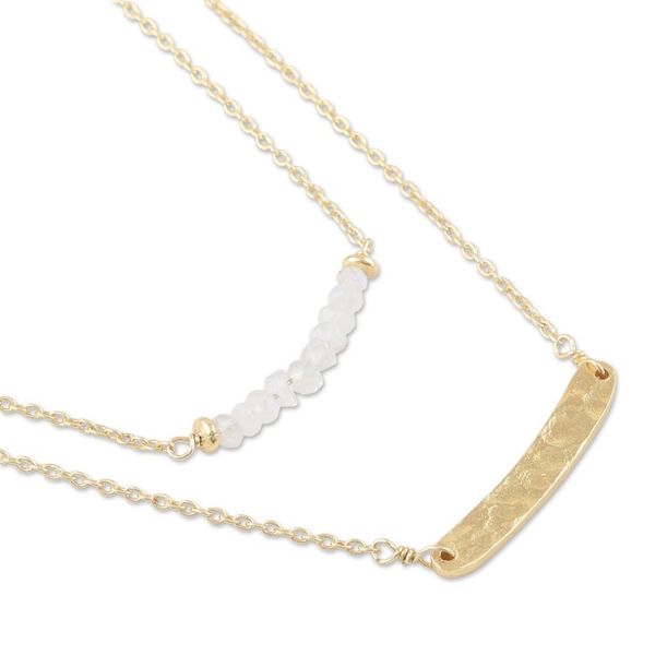 Alternate image for Double-Strand Necklace with Rainbow Moonstone Sparkle Gleam