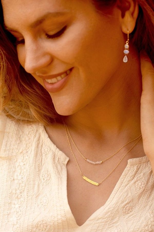 Alternate image for Double-Strand Necklace with Rainbow Moonstone Sparkle Gleam