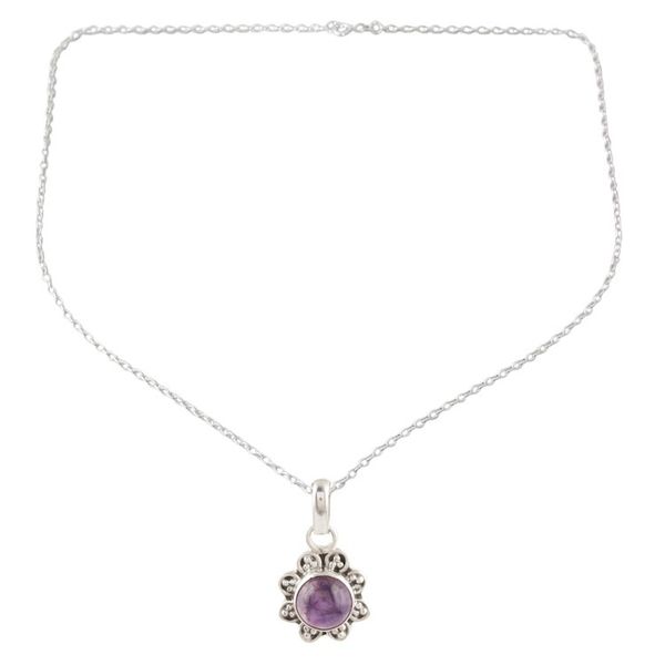 Alternate image for Artisan Crafted Amethyst Necklace Gracious Flower
