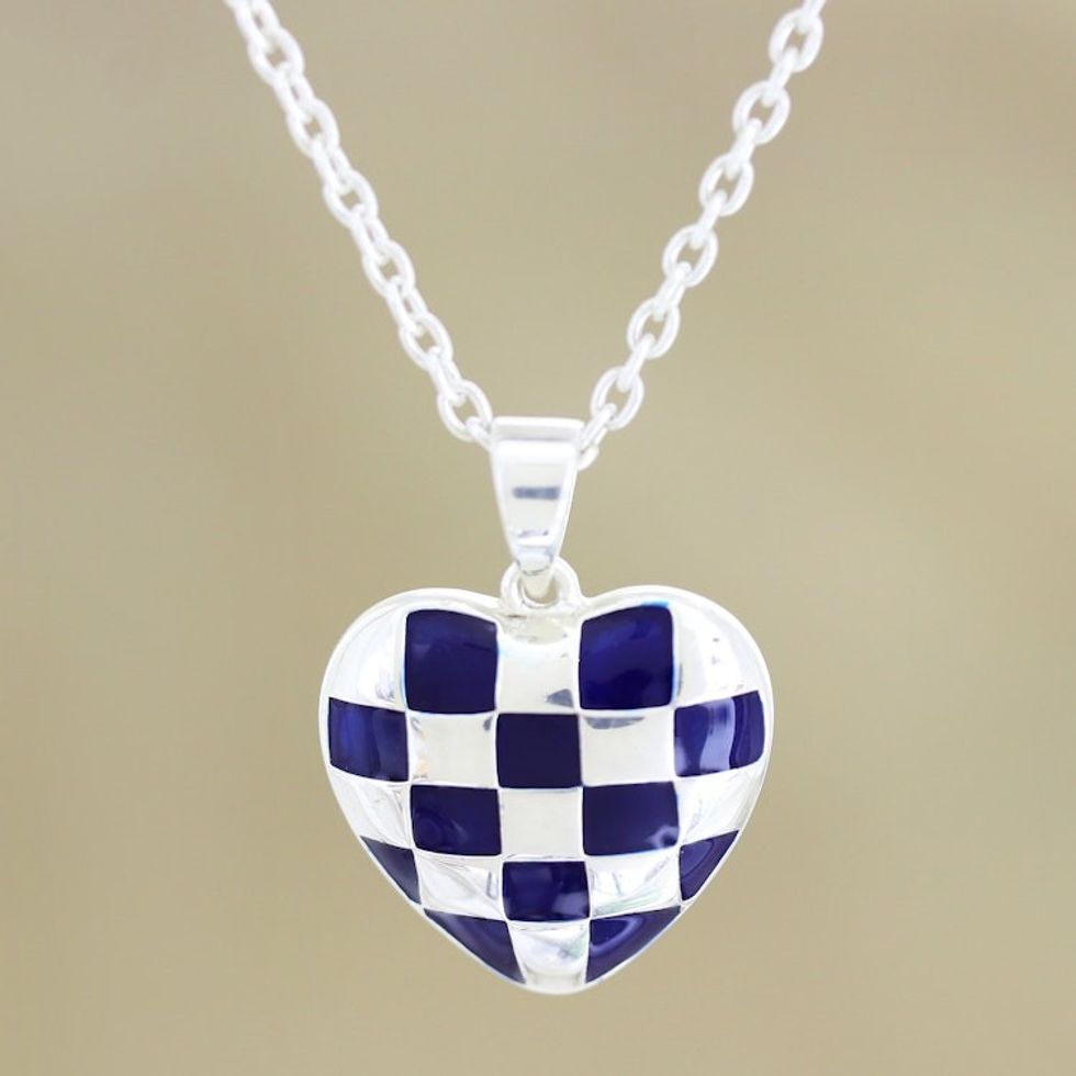 Sterling Silver Heart-Motif Pendant Necklace 'Magic Heart'
