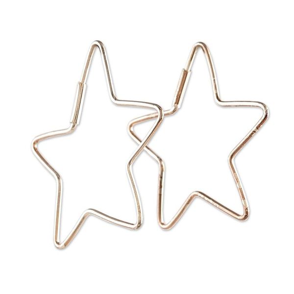 Alternate image for Star-Shaped Sterling Silver Hoop Earrings from India Written in the Stars
