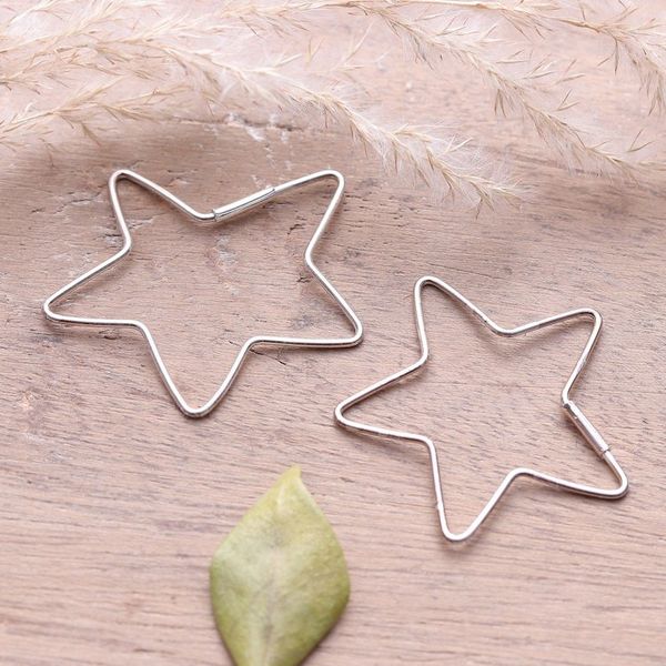 Alternate image for Star-Shaped Sterling Silver Hoop Earrings from India Written in the Stars