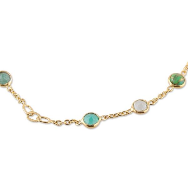 Alternate image for 18k Gold-Plated 1-Carat Multi-Gemstone Station Bracelet Green Divinity