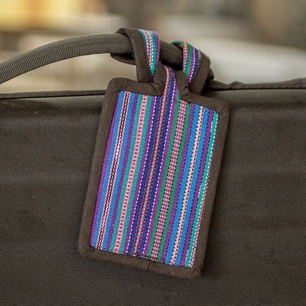Alternate image for Multicolored Cotton Luggage Tag Handmade in Guatemala My Homelands Colors