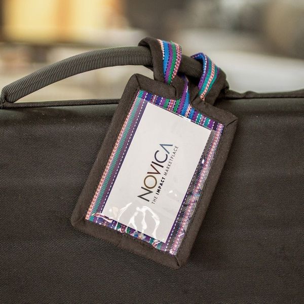 Alternate image for Multicolored Cotton Luggage Tag Handmade in Guatemala My Homelands Colors