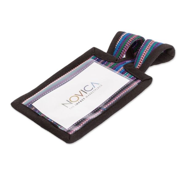 Alternate image for Multicolored Cotton Luggage Tag Handmade in Guatemala My Homelands Colors