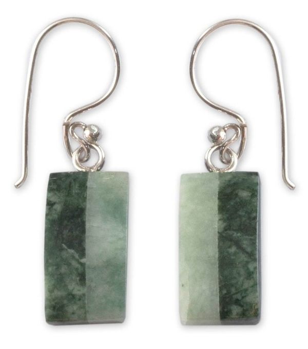 Alternate image for Unique Good Luck Dangle Jade Earrings Life
