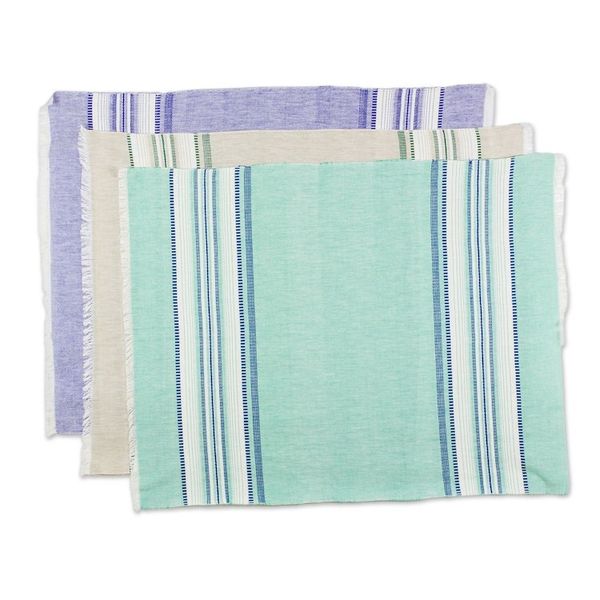 Alternate image for Set of Three 100 Cotton Dishtowels from Guatemala Sea and Sky