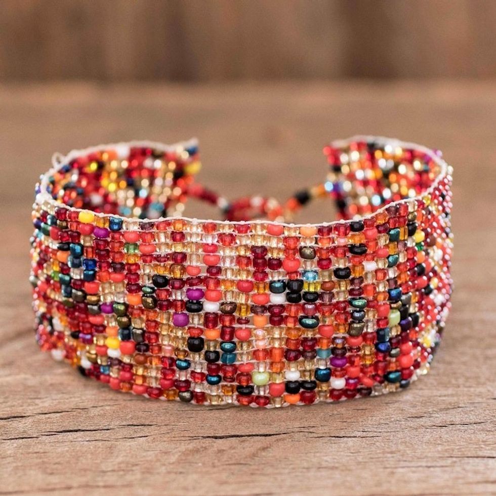 Multicolored Beaded Bracelet 'Rainbow Road'