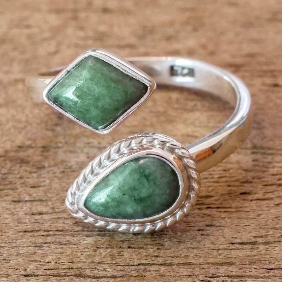 Handmade Jade Wrap Ring from Guatemala 'Odds and Ends'