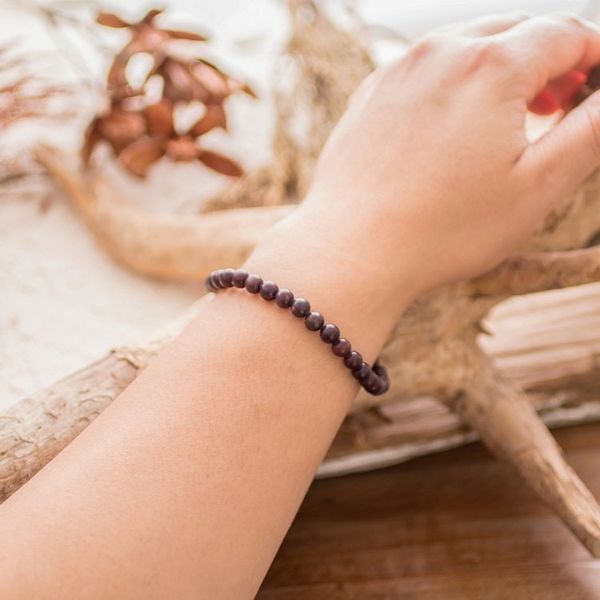 Alternate image for Wine-Hued Beaded Stretch Bracelet Handmade in Guatemala Wonderful Wine
