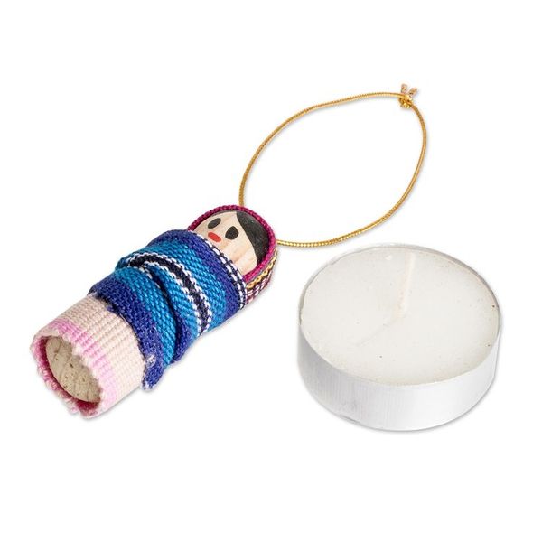 Alternate image for Handcrafted Worry Doll Wood and Cotton Ornaments Set of 12 In the Village