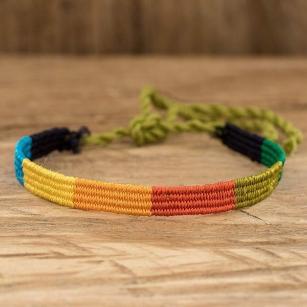 Alternate image for Handwoven Wristband Bracelet from Guatemala Multicolor Friendship