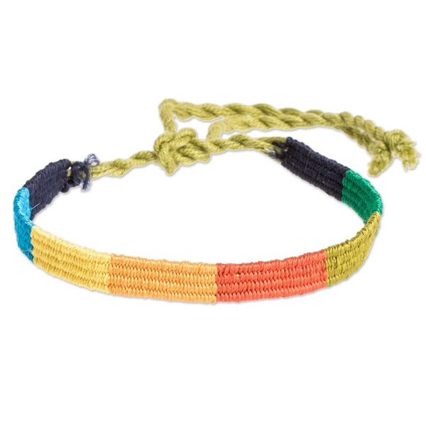 Alternate image for Handwoven Wristband Bracelet from Guatemala Multicolor Friendship