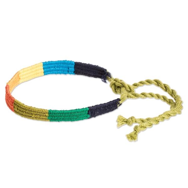 Alternate image for Handwoven Wristband Bracelet from Guatemala Multicolor Friendship