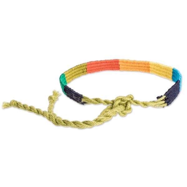Alternate image for Handwoven Wristband Bracelet from Guatemala Multicolor Friendship