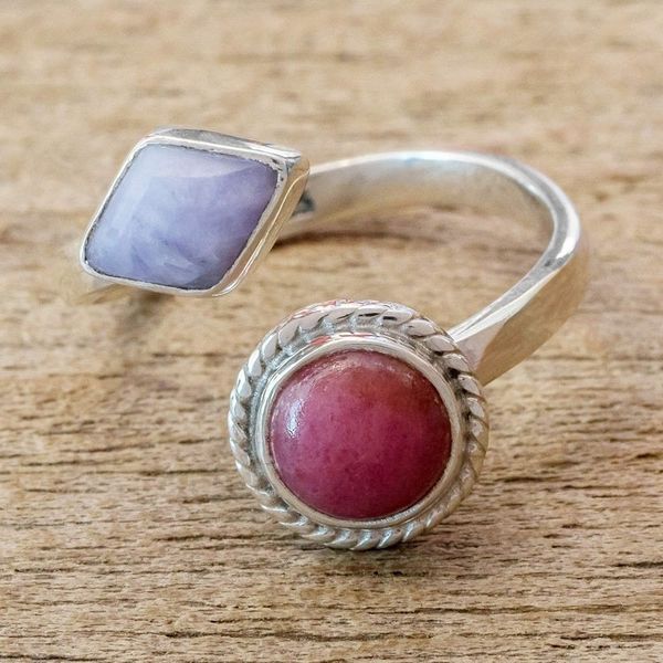 Alternate image for Rhodonite and Lilac Jade Wrap Ring Chance Encounter