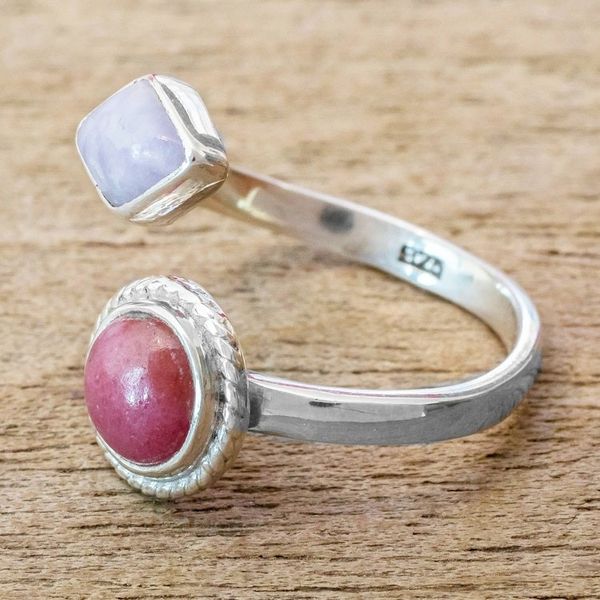 Alternate image for Rhodonite and Lilac Jade Wrap Ring Chance Encounter