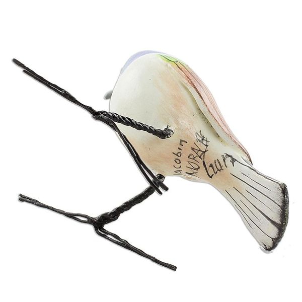 Alternate image for Guatemalan Handmade Jacobin Hummingbird Clay Bird Figurine Jacobin Hummingbird