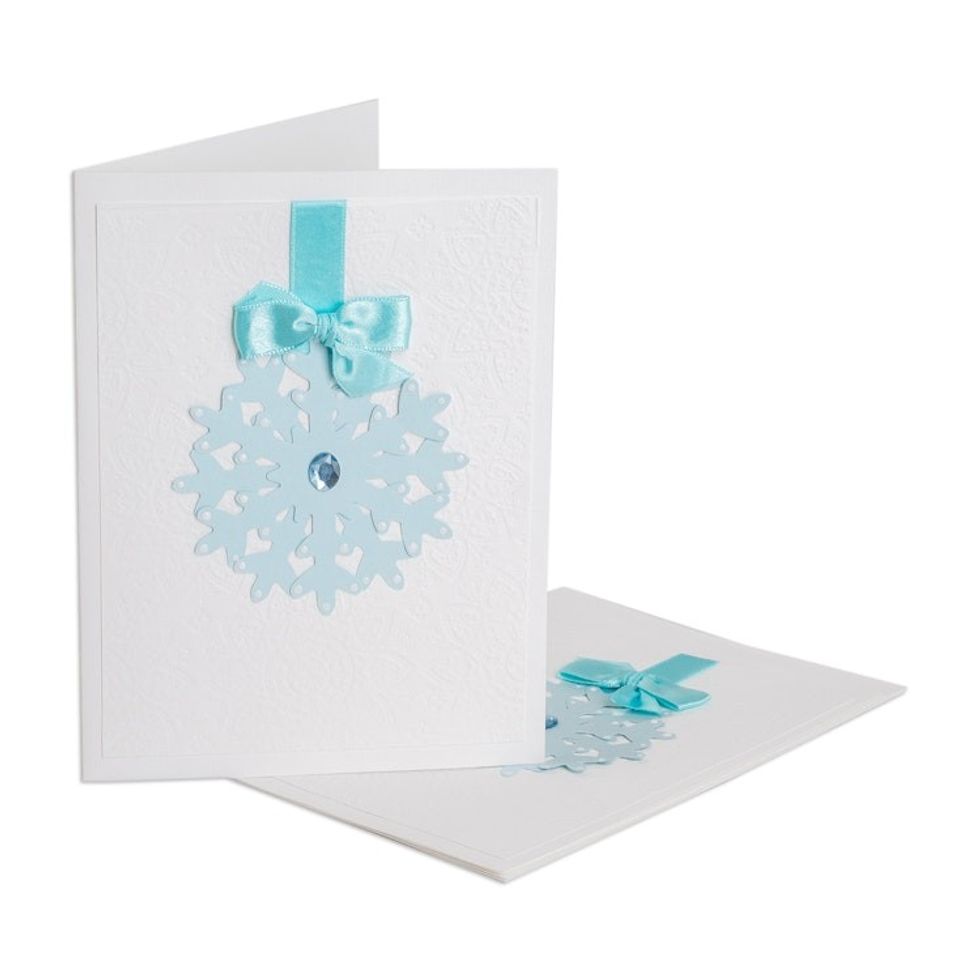 Handcrafted Pair of Snowflake Christmas Greeting Cards 'Snowflake'