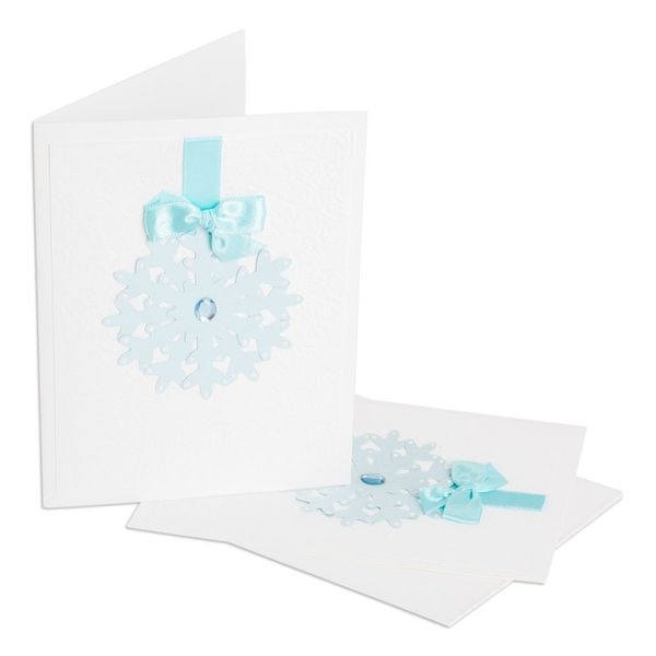 Alternate image for Handcrafted Pair of Snowflake Christmas Greeting Cards Snowflake