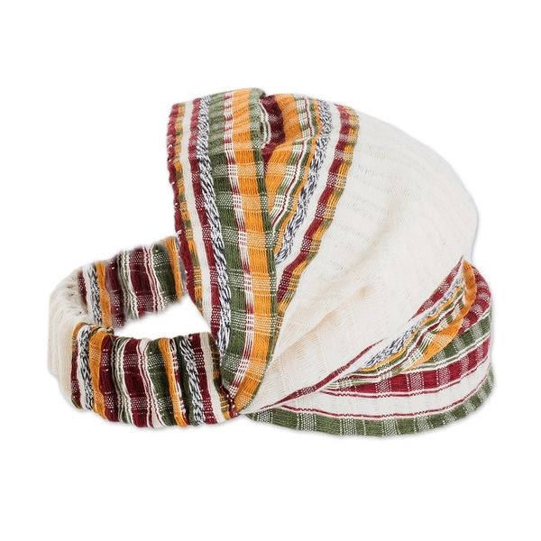Alternate image for Multicolored Cotton Headband Hand-Woven in Guatemala Desert