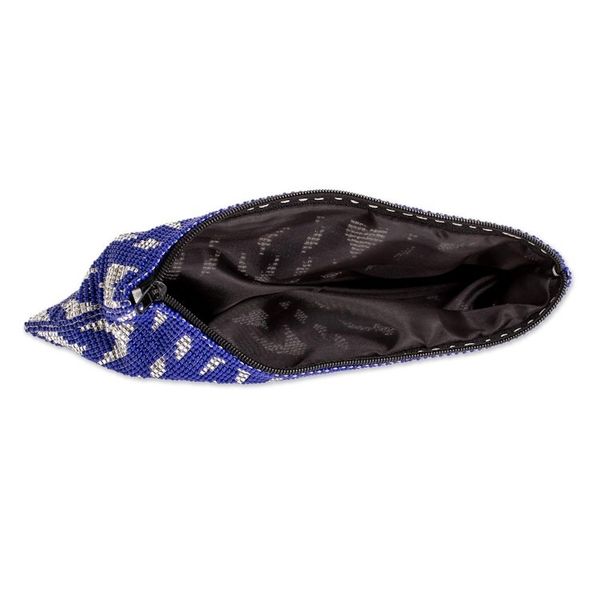 Alternate image for Blue Beaded Cosmetic Case Panabaj Blues