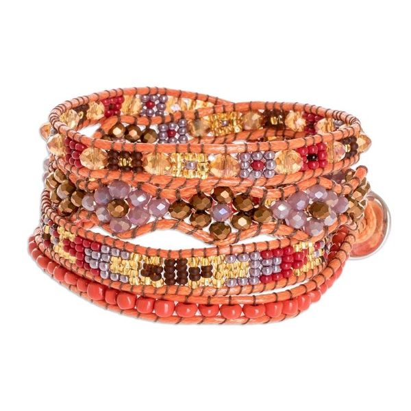 Alternate image for Handcrafted Beaded Positive Energy Long Wrap Bracelet Radiant Protection