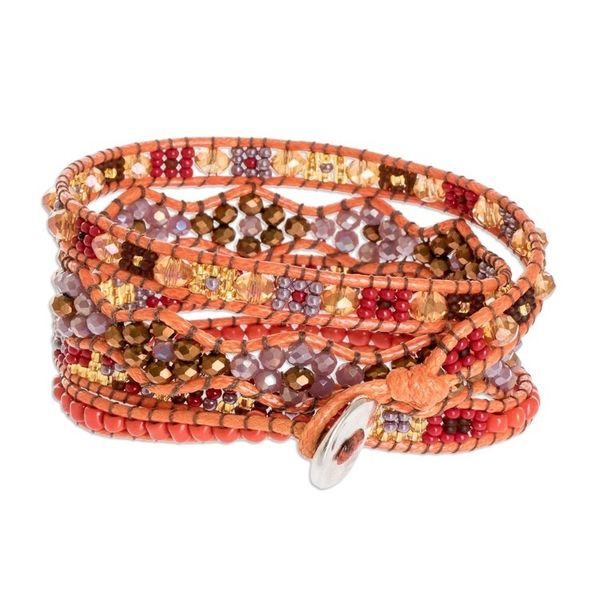 Alternate image for Handcrafted Beaded Positive Energy Long Wrap Bracelet Radiant Protection