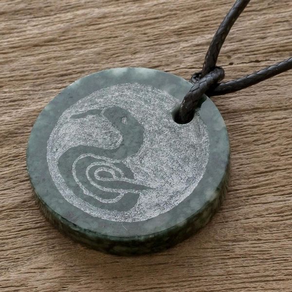 Alternate image for Jade Nahual Kan Necklace for Men or Women Nahual Kan