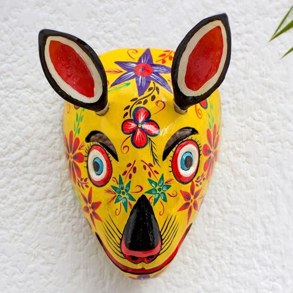 Guatemala Squirrel Folk Dance Mask 'Yellow Squirrel'