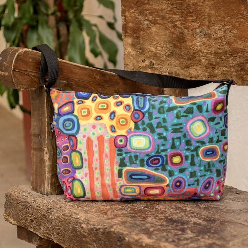 Multicolored Shoulder Bag from Costa Rica 'Richness of Colors'