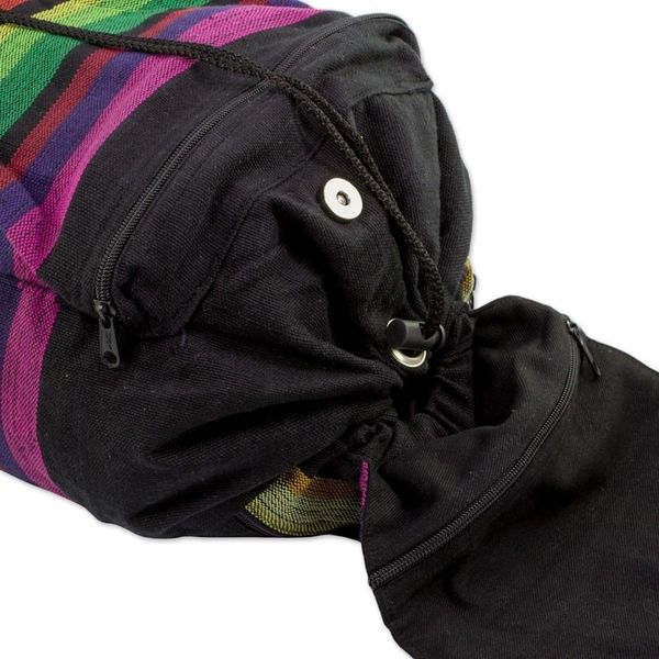 Alternate image for Multicolored Striped Cotton Backpack from El Salvador Tasajera Stripes