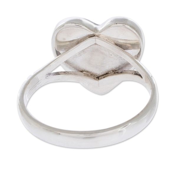 Alternate image for Unique Heart Shaped Sterling Silver Jade Cocktail Ring Love Immemorial