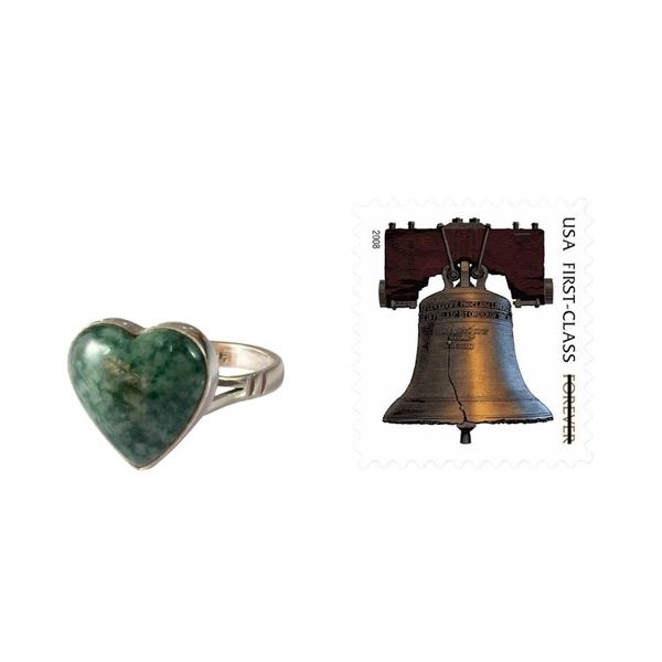 Alternate image for Unique Heart Shaped Sterling Silver Jade Cocktail Ring Love Immemorial