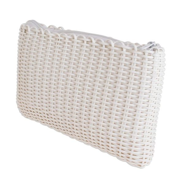 Alternate image for Handwoven Recycled Cord Cosmetic Bag in Snow White Eco Weave in Snow White