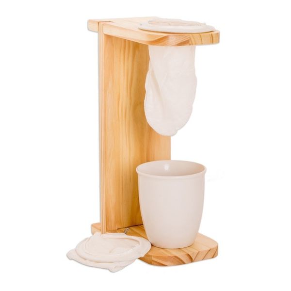 Alternate image for Handcrafted Pinewood Single-Serve Drip Coffee Stand Delightful Scents