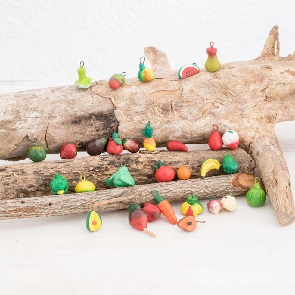 Mini Tropical Fruit Ornaments Set of 30 from Guatemala 'Tropical Flavors'