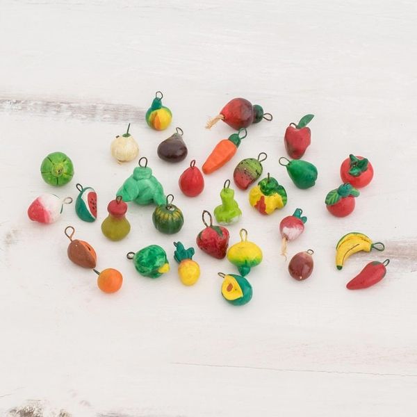 Alternate image for Mini Tropical Fruit Ornaments Set of 30 from Guatemala Tropical Flavors