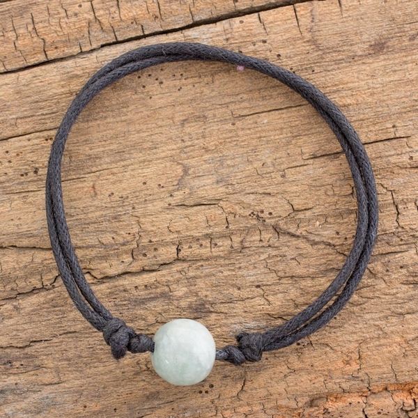 Alternate image for Adjustable Apple Green Jade Pendant Bracelet from Guatemala Loving Life in Apple Green