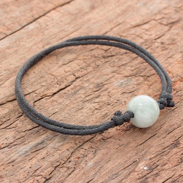 Alternate image for Adjustable Apple Green Jade Pendant Bracelet from Guatemala Loving Life in Apple Green
