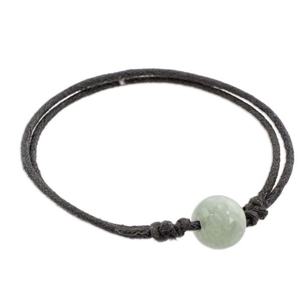 Alternate image for Adjustable Apple Green Jade Pendant Bracelet from Guatemala Loving Life in Apple Green