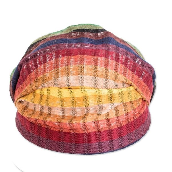 Alternate image for Multicolored Cotton Headband Hand-Woven in Guatemala Rainbow Warmth