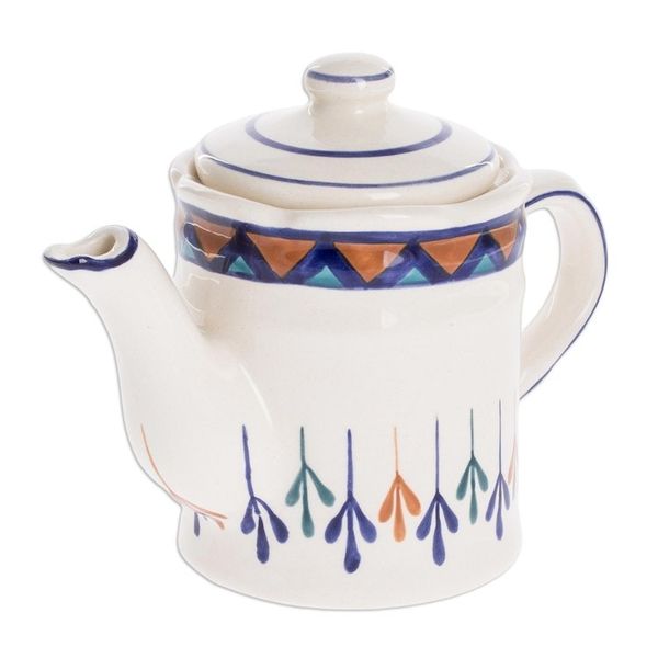 Alternate image for Ceramic Hand Painted Coffeepot with Geometric Design Antigua Breeze