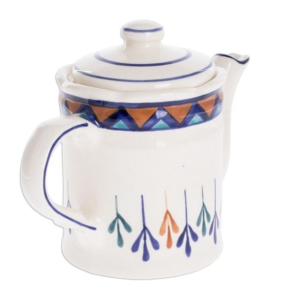 Alternate image for Ceramic Hand Painted Coffeepot with Geometric Design Antigua Breeze