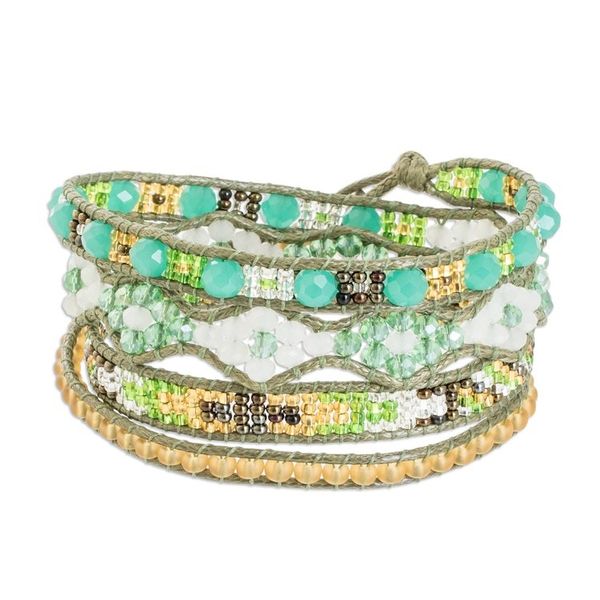 Alternate image for Handcrafted Beaded Positive Energy Long Wrap Bracelet Healing Aura